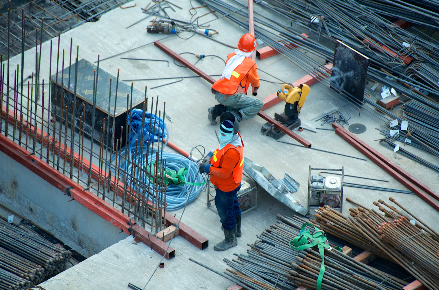 A construction site — where many of the most common workplace injuries occur.